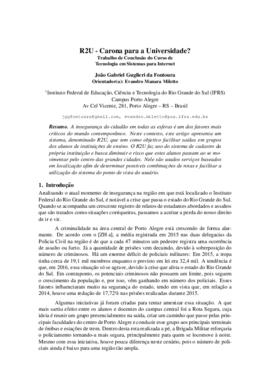 R2U - CARONA PARA A UNIVERSIDADE?