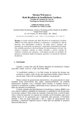 SISTEMA WEB PARA A REDE BRASILEIRA DE INSUFICIÊNCIA CARDÍACA