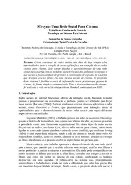 MOVYNC: UMA REDE SOCIAL PARA CINEMA Movync: Uma Rede Social Para Cinema