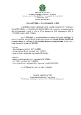 Portaria 322/2020