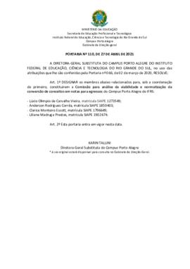 Portaria 110/2021