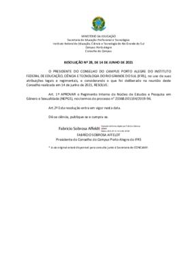 Resolução 028/2021