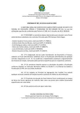 Portaria 287/2022