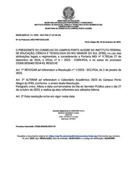 Resolução 014/2025 ad referendum