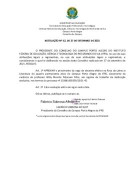 Resolução 052/2021