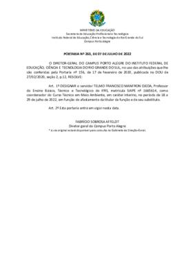 Portaria 263/2022