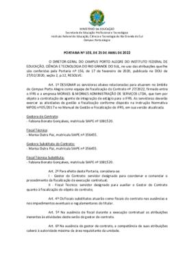 Portaria 103/2022