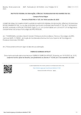 Portaria 327/2023