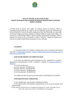Edital 019/2022
