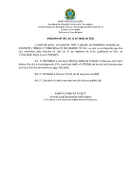 Portaria 87/2021