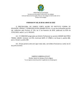 Portaria 140/2022