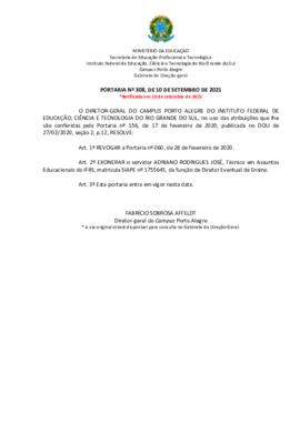 Portaria 308/2021