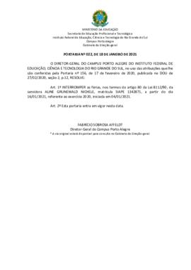 Portaria 22/2021