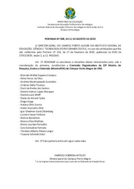 Portaria 308/2022