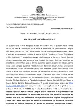 Ata 006/2023 - Reunião Ordinária