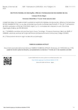 Portaria 073/2023- retificada