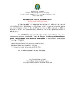 Portaria 361/2021