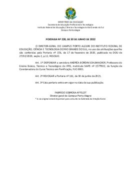 Portaria 228_2022