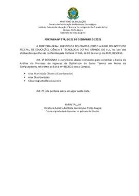 Portaria 374/2021