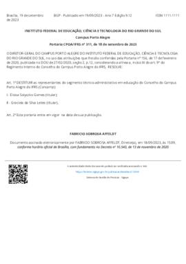 Portaria 311/2023