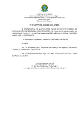 Portaria 102/2021