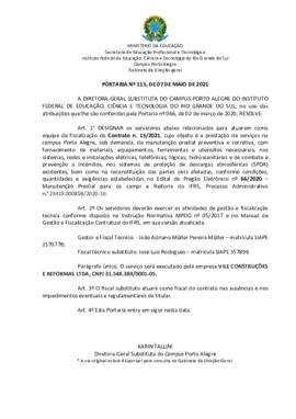 Portaria 115/ 2021 - revogada