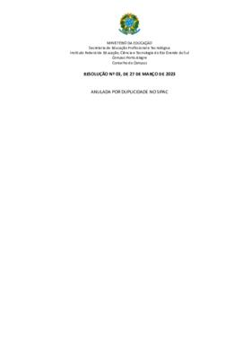 Resolução 003/ 2023 - anulada