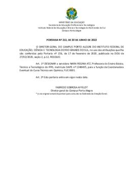 Portaria 213/2022