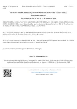 Portaria 287/2023