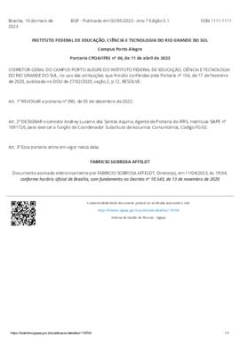 Portaria 046/2023 - revogada