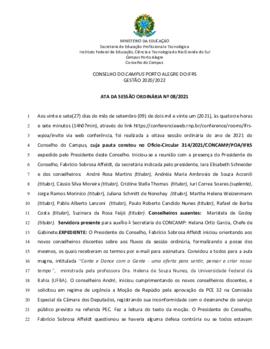 Ata 08/2021 - Reunião Ordinária