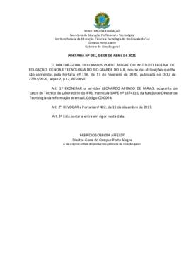 Portaria 81/2021