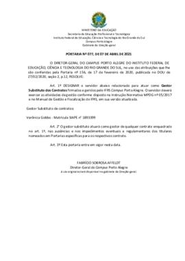 Portaria 77/2021 - revogada