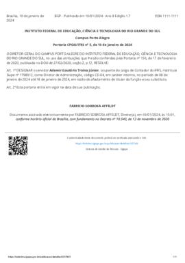 Portaria 005/2024 - revogada