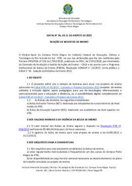 Edital 036/2022