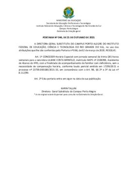 Portaria 346/2021