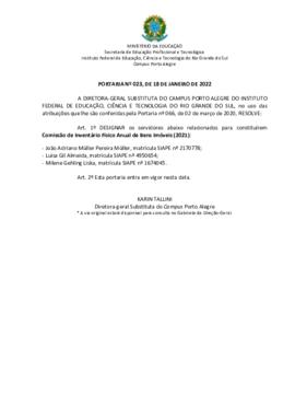 Portaria 023/2022