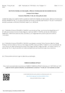 Portaria 254/2023