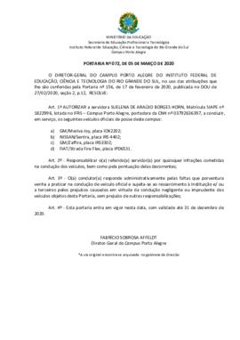 Portaria 72/2020