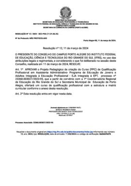 Resolução 012/2024