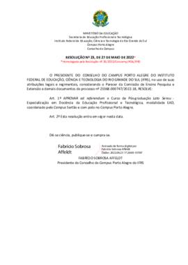 Resolução 023/2022 ad referendum