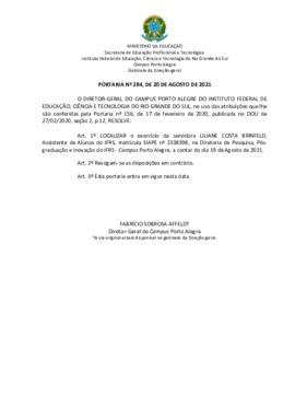 Portaria 284/2021