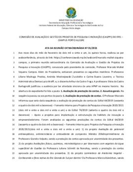Ata 01/2021 - Reunião Extraordinária