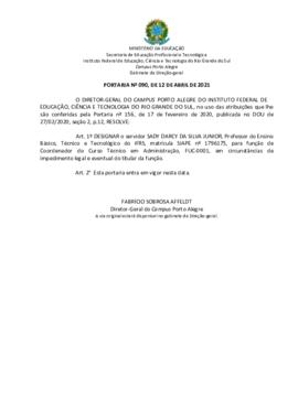 Portaria 90/2021 - revogada