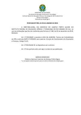 Portaria 03/2021
