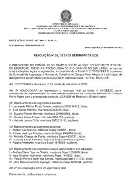 Resolução 033/2023 ad referendum