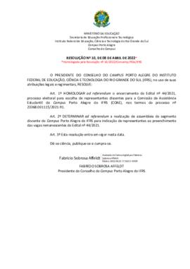 Resolução 010/2022 ad referendum