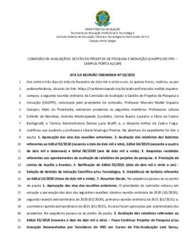 Ata 02/2021 - Reunião Ordinária
