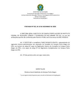 Portaria 332/2020