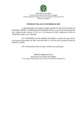 Portaria 343/2022